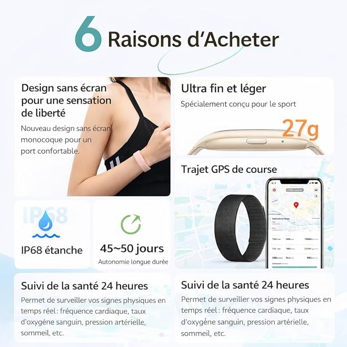 Bracelet Connecté LIGE – Suivi Santé & Sport | 127 Modes Sportifs