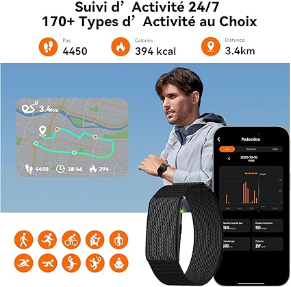 Bracelet Connecté LIGE – Suivi Santé & Sport | 127 Modes Sportifs