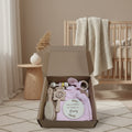 Coffret Cadeau Bébé Personnalisé – Brosse, Hochets & Plaque Prénom en Bois