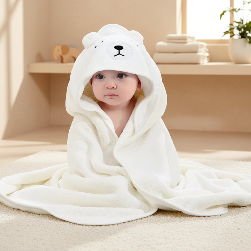Serviette de Bain à Capuche Bébé – Animaux Mignons | Douce & Chaude