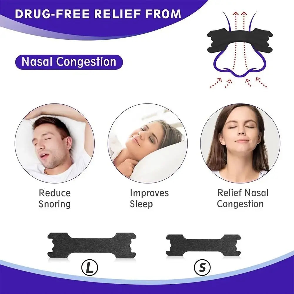 Nasal Strips Noirs – Bandes Nasales Sport & Anti-Ronflement | 30 pièces