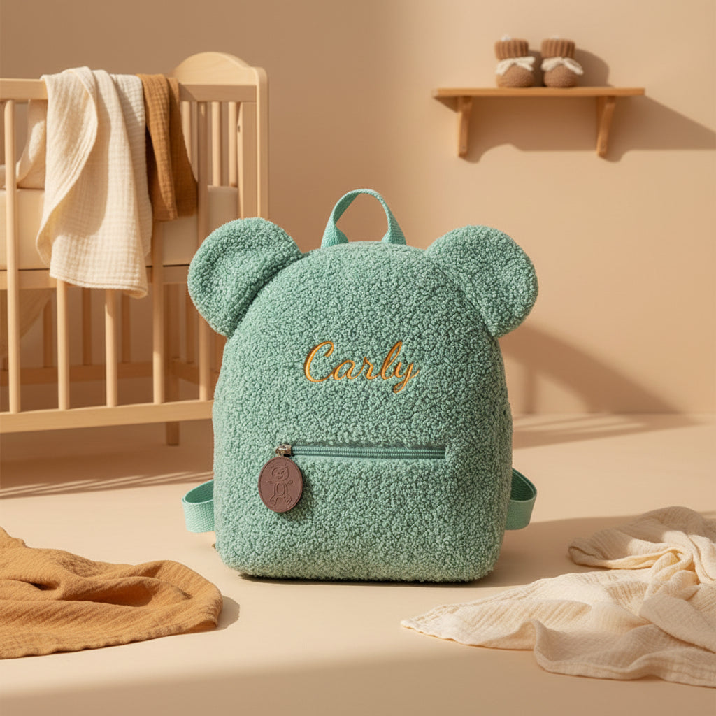 Sac à Dos Peluche Personnalisé Brodé – Ourson Kawaii Enfant & Bébé