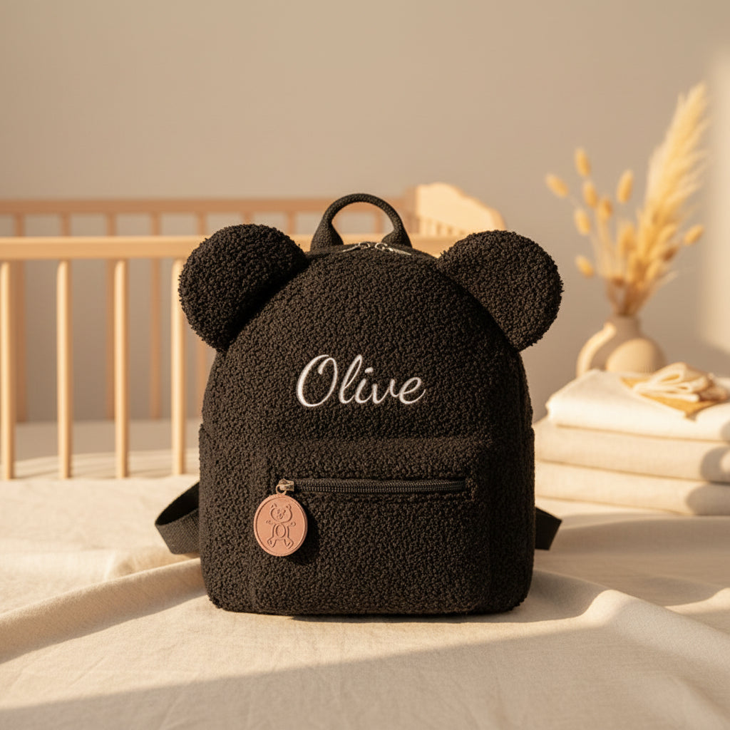 Sac à Dos Peluche Personnalisé Brodé – Ourson Kawaii Enfant & Bébé