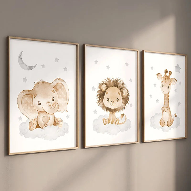 Poster Canvas Personnalisé Bébé – Animaux de la Savane