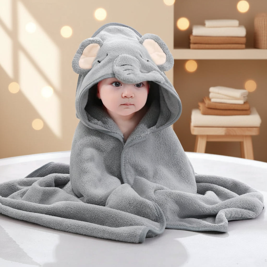 Serviette de Bain à Capuche Bébé – Animaux Mignons | Douce & Chaude