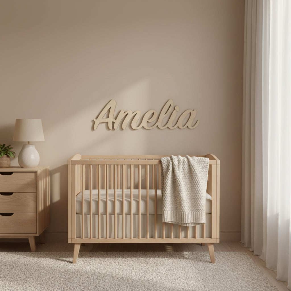 Plaque Prénom en Bois Personnalisée – Décoration Chambre Bébé & Cadeau