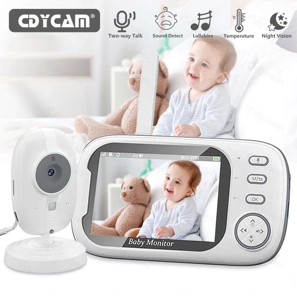 CDYCAM Babyphone Vidéo Sans Fil – Écran 3,5" Couleur, Vision Nocturne & Surveillance Température