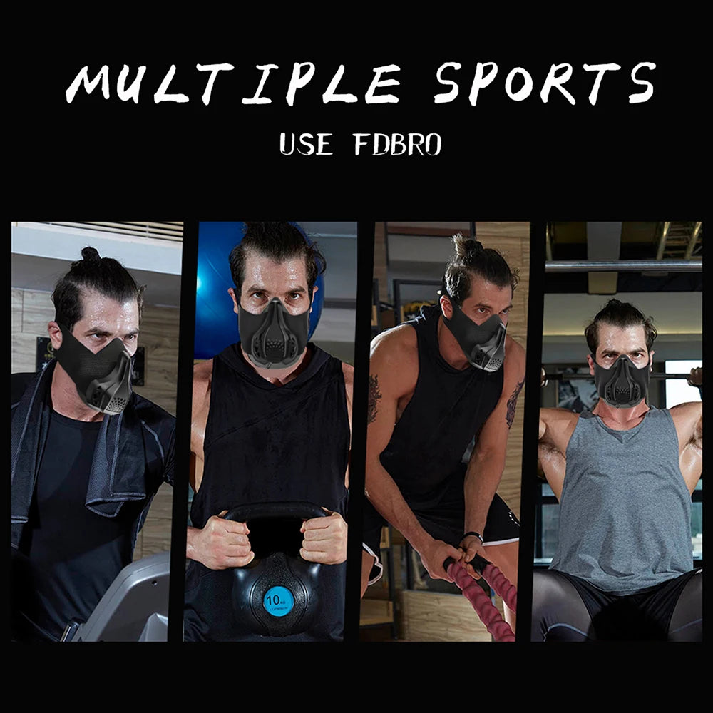 Masque d'Entraînement FDBRO – 48 Niveaux de Résistance Respiratoire