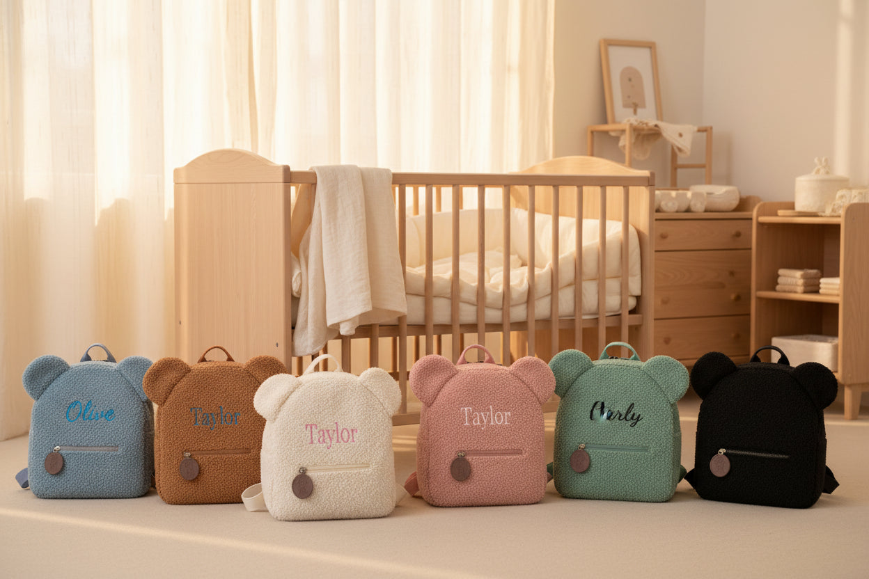 Sac à Dos Peluche Personnalisé Brodé – Ourson Kawaii Enfant & Bébé