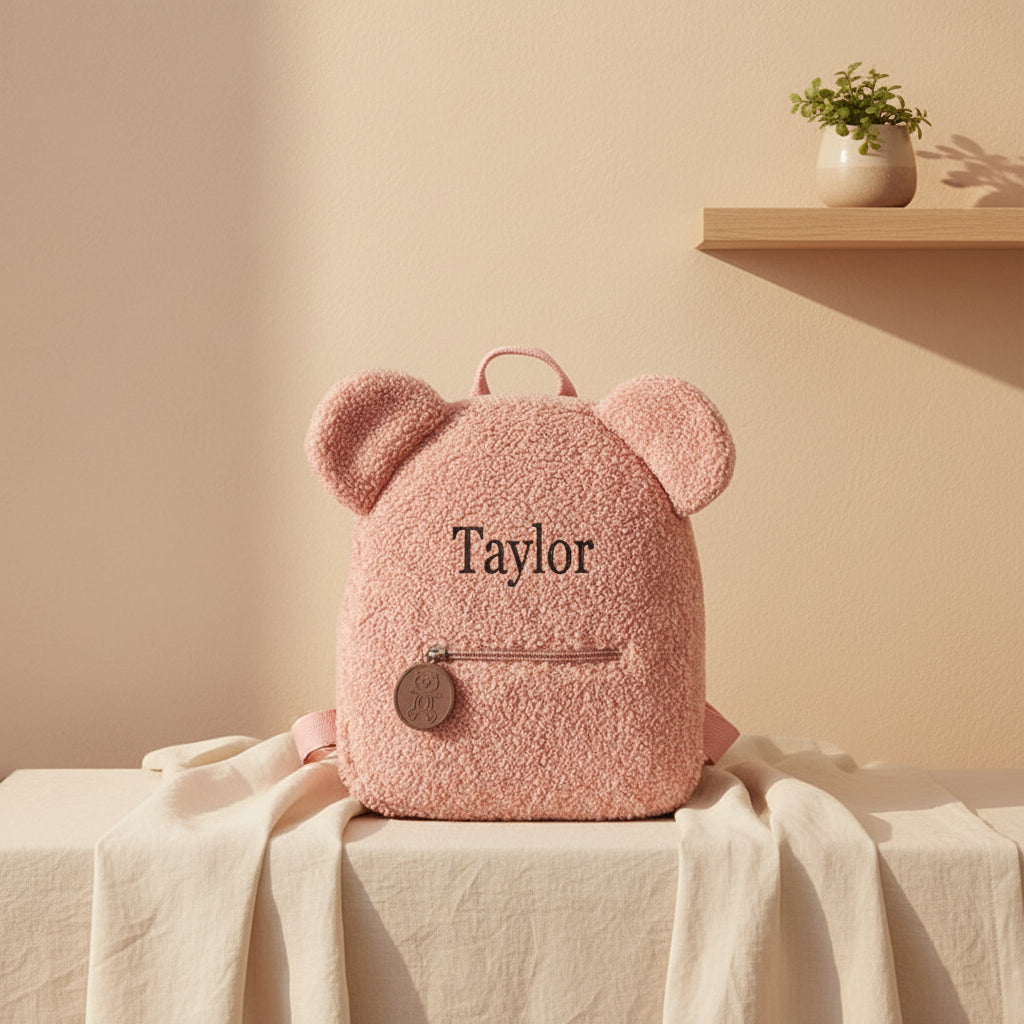 Sac à Dos Peluche Personnalisé Brodé – Ourson Kawaii Enfant & Bébé