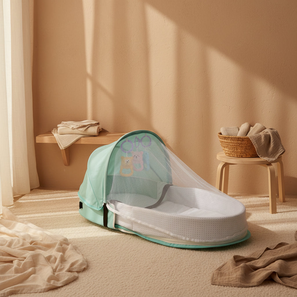 Lit Bébé Portable Pliable avec Moustiquaire – Couffin de Voyage Multifonction