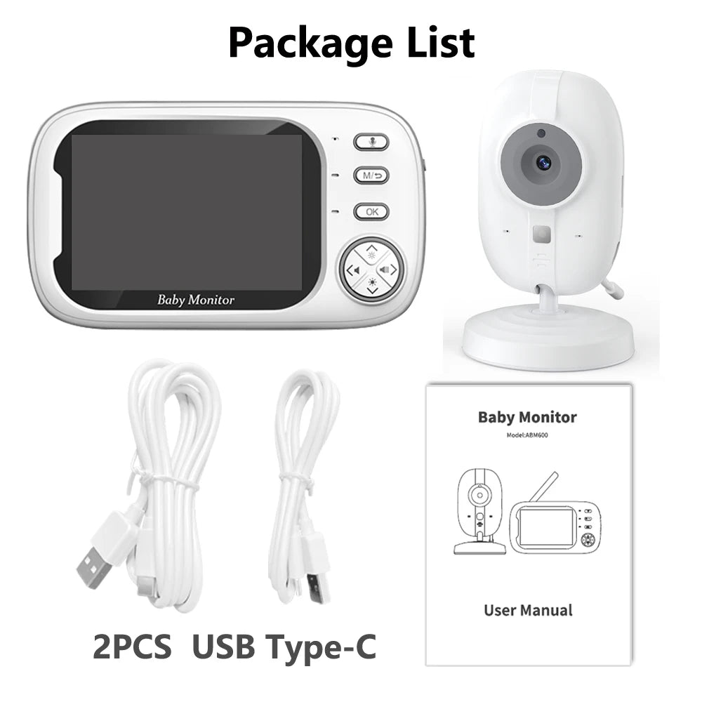 CDYCAM Babyphone Vidéo Sans Fil – Écran 3,5" Couleur, Vision Nocturne & Surveillance Température
