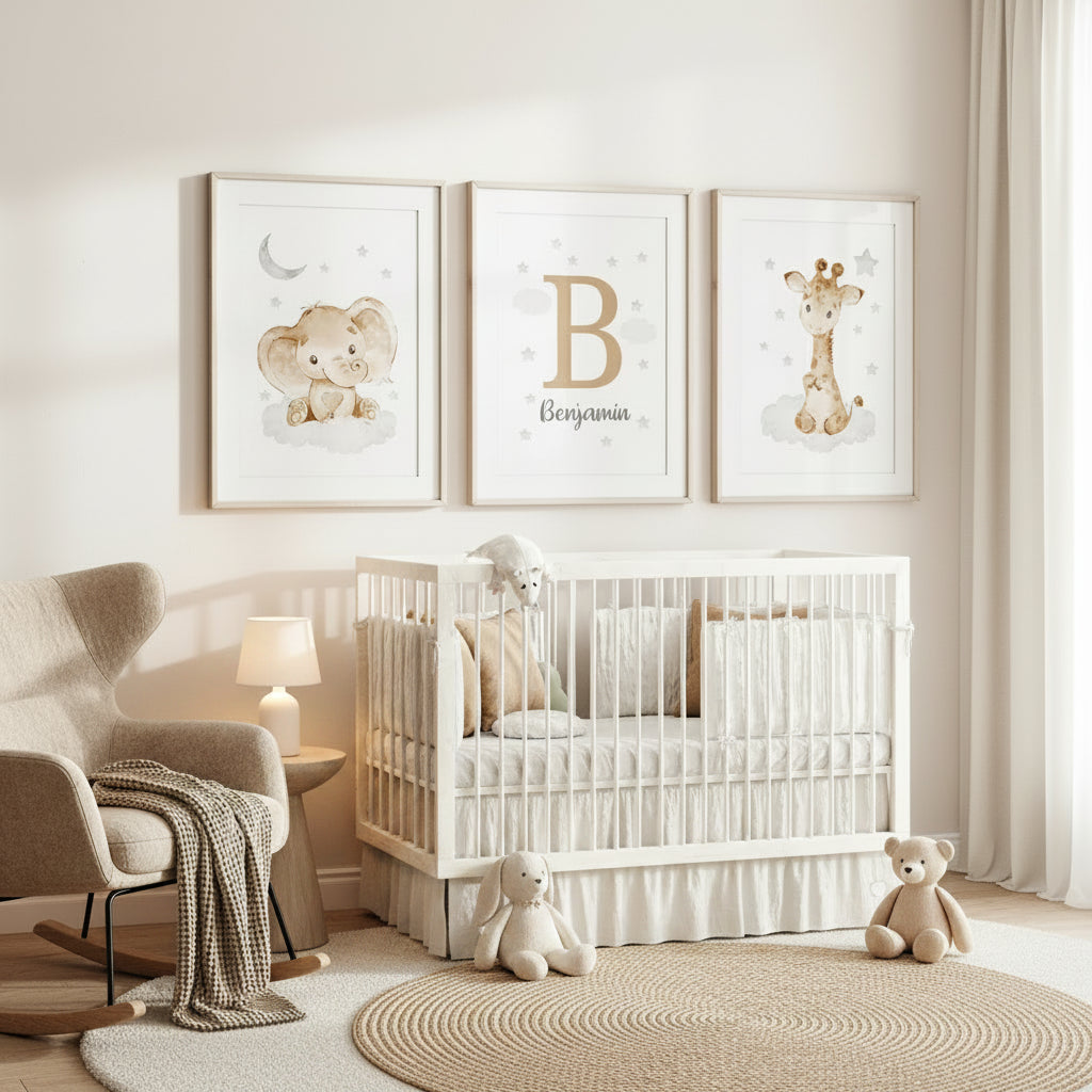 Poster Canvas Personnalisé Bébé – Animaux de la Savane