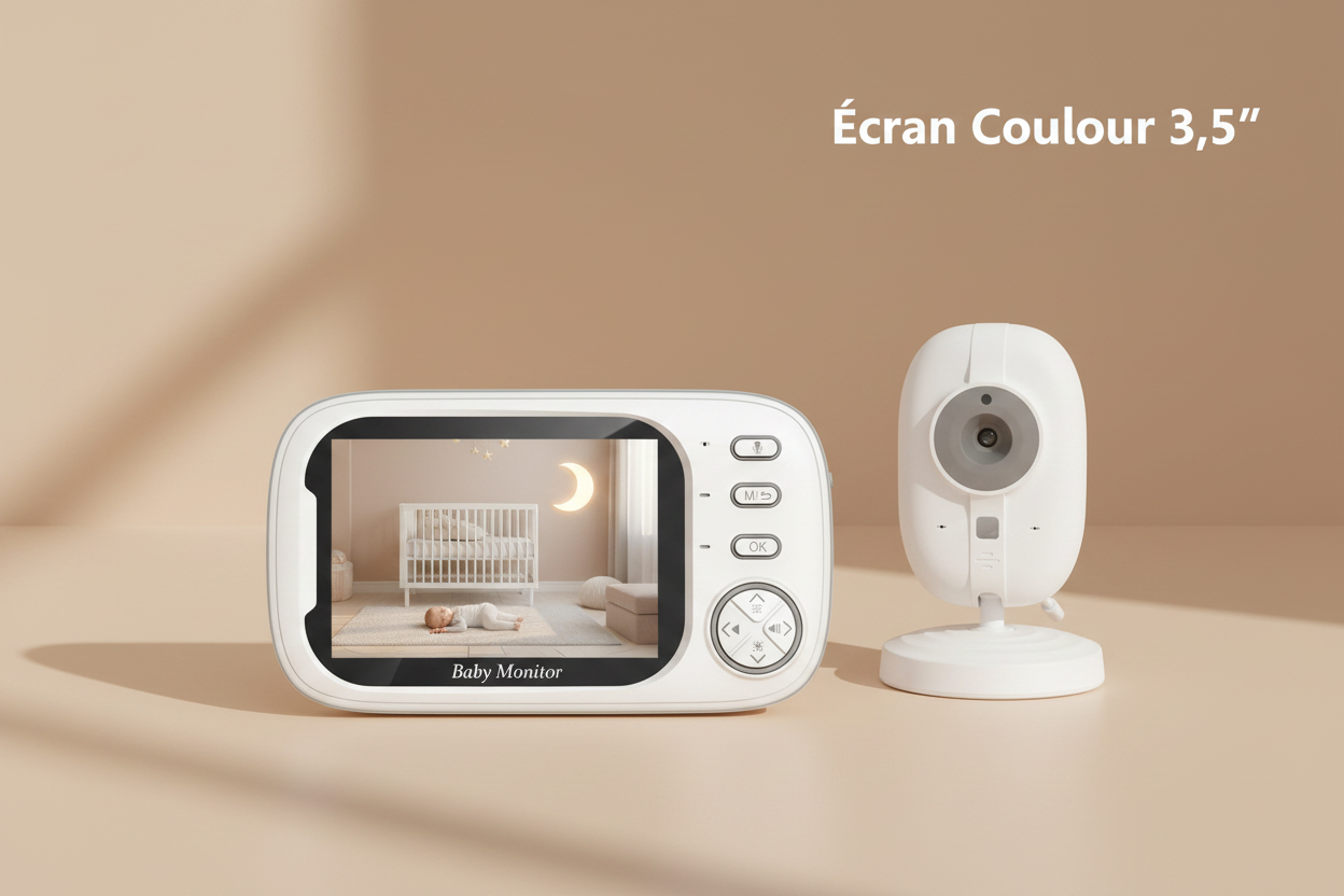 Babyphone vidéo sans fil – Écran couleur 3,5 pouces